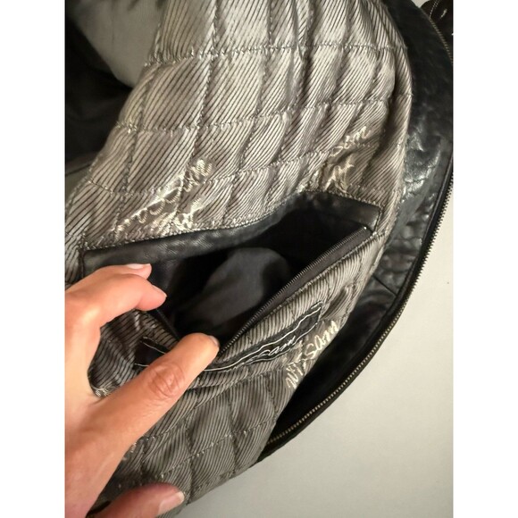 Al Wissam SCARFACE AL Pacino Embroidered Leather Jacket 52 RARE Bomber Black Men - Picture 10 of 16